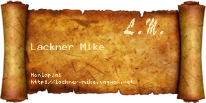 Lackner Mike névjegykártya